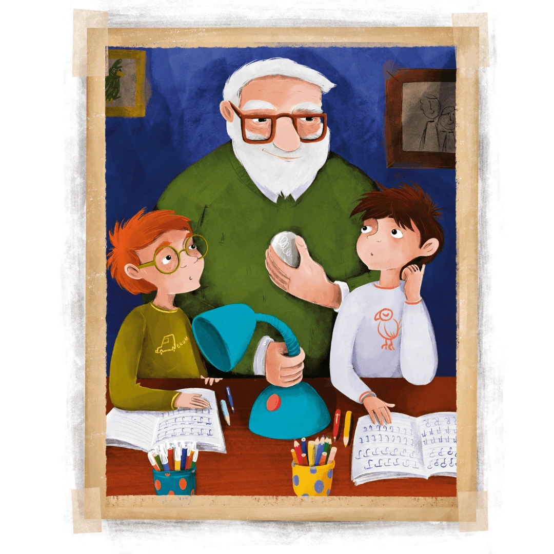 Ilustracja zksiążki "Zacharek i Księga Szczęścia - klucze odwagi" Katarzyny Ogonowskiej.